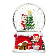 Декор - Снежный шар (подставка "Снеговик") (red/white)