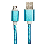 Кабель USB - micro USB - DC-100 7,5W 100см 1,5A  (blue)