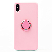 Чехол-накладка - SC160 с кольцом для "Apple iPhone XS Max" (pink) ..