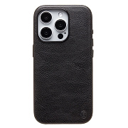 Чехол-накладка Cellis SM031 SafeMag для "Apple iPhone 15 Pro" Натуральная кожа (black) (237493)