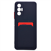 Чехол-накладка - SC315 с картхолдером для "Tecno Pova 3" (black)