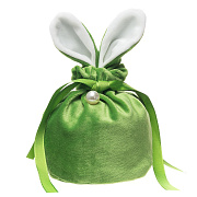 Подарочная упаковка - новогодний мешок с ушами Зайка 02 New Year (10x13cm) (green) 
