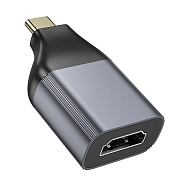Переходник HDMI (м) - Type-C (п) Hoco UA33 (metal grey)