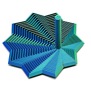 Антистресс игрушки - 3D Пирамида 12см (dark blue/green)
