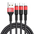 Кабель USB - Multi connector Hoco X26 Xpress 10W 100см 2A  (black/red)