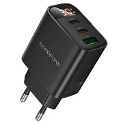 Адаптер Сетевой Borofone BA98A Ilustre PD 2Type-C/USB 3A/30W (black)