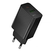 Адаптер Сетевой Borofone BAS76A PD+QC3.0 USB/Type-C 3A/30W (black)