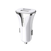 Адаптер Автомобильный с кабелем Hoco Z31 2USB/5V/3.4A QC3.0 +lightning (white)