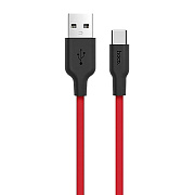 Кабель USB - Type-C Hoco X21 Silicone 15W 100см 3A  (black/red)