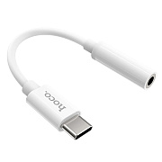 Переходник Jack 3.5 (м) - Type-C (п) Hoco LS30 8см (white)