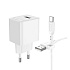 Адаптер Сетевой с кабелем Borofone BAS11A Erudite USB 2,1A/10W (USB/Type-C) (white)
