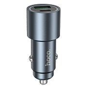 Адаптер Автомобильный Hoco Z60 Bloom 48W PD30W+QC3.0 USB/Type-C (metal gray)