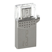 Флэш накопитель USB/MicroUSB 16 Гб Qumo Keeper OTG .. (silver)