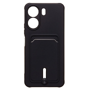 Чехол-накладка - SC304 с картхолдером для "Xiaomi Poco C65" (black)