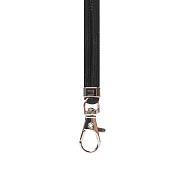 Шнурок текстильный на шею с карабином (black) (black)