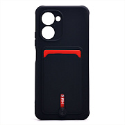 Чехол-накладка - SC304 с картхолдером для "Realme C33" (black)