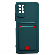 Чехол-накладка - SC315 с картхолдером для "Tecno Pova 2" (dark green)