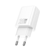 Адаптер Сетевой с кабелем Hoco N61 Gentle PD+QC3.0 USB/Type-C 20W (Type-C/Lightning) (white)