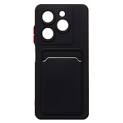 Чехол-накладка - SC337 с картхолдером для "Infinix Smart 8 Pro" (black) (228811)