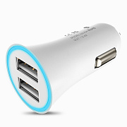 Адаптер Автомобильный Hoco UC204 2USB/5V/2.4A (white)