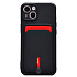 Чехол-накладка - SC304 с картхолдером для "Apple iPhone 14" (black)