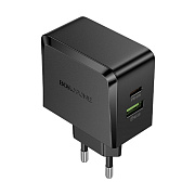 Адаптер Сетевой Borofone BAS63A Smart PD USB/Type-C 65W (black)