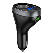 Адаптер Автомобильный Hoco Z61A PD60W+QC3.0 2Type-C/USB (black)