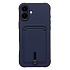 Чехол-накладка - SC304 c картхолдером для "Apple iPhone 16 Plus" (dark blue) (234450)