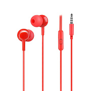 Проводные наушники с микрофоном внутриканальные Hoco M14 Natural sound universal Jack 3,5  (red)