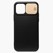 Чехол-накладка - SC193 для "Apple iPhone 12/iPhone 12 Pro" (black/gold)