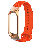 Ремешок - WB04 carbon Xiaomi Mi Band 4 силикон на кнопке (регулируемый) (orange)