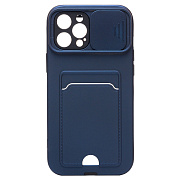 Чехол-накладка - PC066 с картхолдером (360) для "Apple iPhone 12 Pro Max" (dark blue/black) (206986)