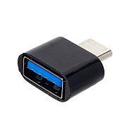 Переходник USB (м) - Type-C (п) - 2см (black)