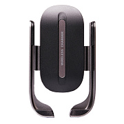 Держатель автомобильный - зажим+беспроводная зарядка CW10 в дефлектор (black)