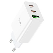 Адаптер Сетевой Hoco C99A PD QC3.0 2Type-C/USB 20W (white)