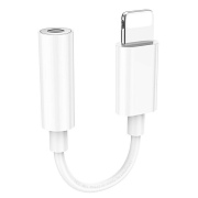 Переходник Jack 3.5 (м) - Lightning (п) Hoco LS34 (white)