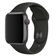Ремешок - ApW Sport Band Apple Watch 42/44/45/49 mm силикон на кнопке (S) (dark grey)