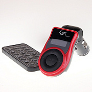 Автомобильный FM-трансмиттер M-123  USB (red) 