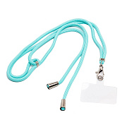 Шнурок текстильный на шею с карабином (круглый) (mint)