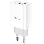 Адаптер Сетевой с кабелем Hoco C80A Rapido PD QC3.0 USB/Type-C 3A/20W (Type-C/Type-C) (white)