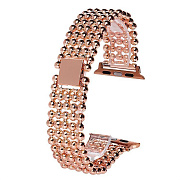 Ремешок - ApW Apple Watch 42/44/45/49 mm металл раскладывающаяся застежка (001) (rose gold)