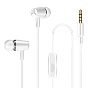Проводные наушники с микрофоном внутриканальные Recci J100 Jack 3,5  (white)