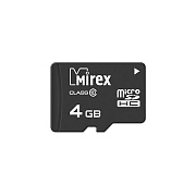 Карта флэш-памяти MicroSD  4 Гб Mirex без SD адаптера (class 4)