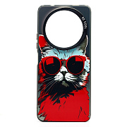 Чехол-накладка - PC094 для "Xiaomi Redmi A3" (кот) (transparent/black) (233833)