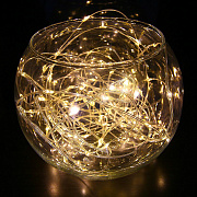 Светодиодная гирлянда уличная нить КАПЛЯ 10м, 100 диодов, прозрачный провод, белый теплый