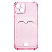 Чехол-накладка - SC300 с картхолдером для "Apple iPhone 14" (pink)