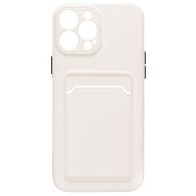 Чехол-накладка - SC315 с картхолдером для "Apple iPhone 13 Pro Max" (white)