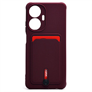 Чехол-накладка - SC304 с картхолдером для "Realme C55" (bordo)