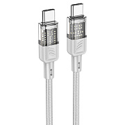 Кабель Type-C - Type-C Hoco U129 Spirit PD 60W 120см 3A  (gray)
