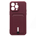 Чехол-накладка - SC304 с картхолдером для "Apple iPhone 14 Pro Max" (burgundy)
